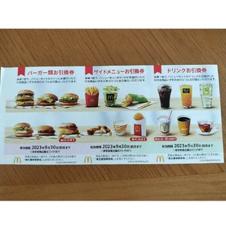 マクドナルド　株主優待　1シート(フード/ドリンク券)