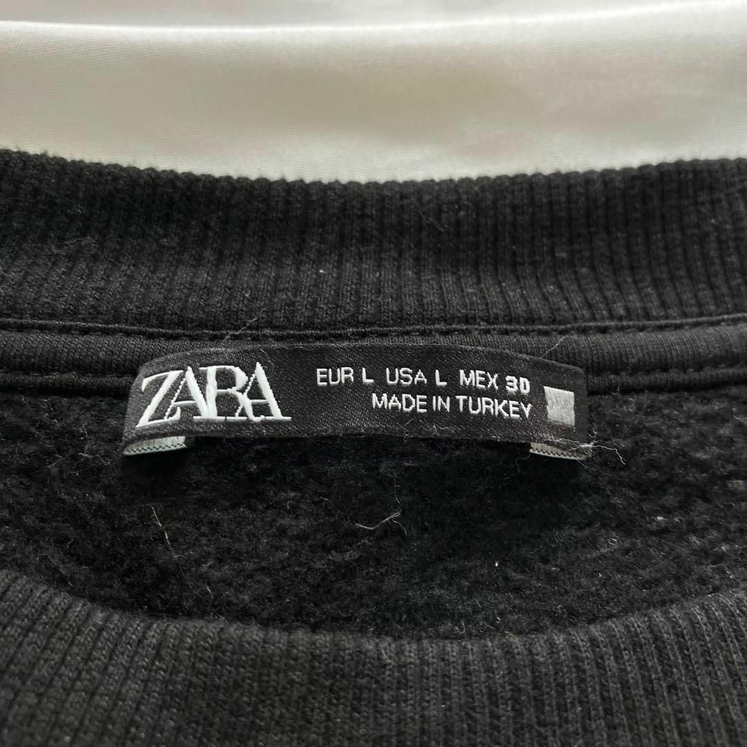 ZARA ZARA パール付きトレーナー プルオーバー 長袖 裏起毛 黒 ゆったり 秋冬の通販 by はち｜ザラならラクマ