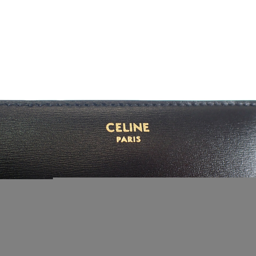 【SAランク】CELINE セリーヌ スモールウォレット トリオンフ 三つ折り財布 10D783DPV.38NO カーフスキン ブラック ゴールド金具 レディース【ISEYA】ファッション小物