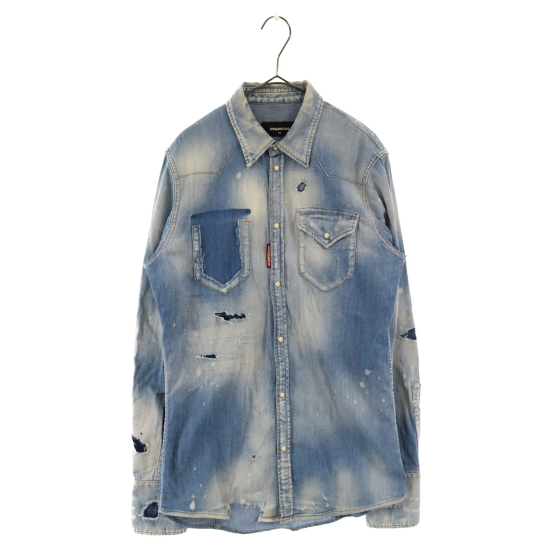 DSQUARED2 ディースクエアード 19SS 6.5oz WESTERN SHIRT ウェスタンデニムシャツ インディゴ S74DM0225