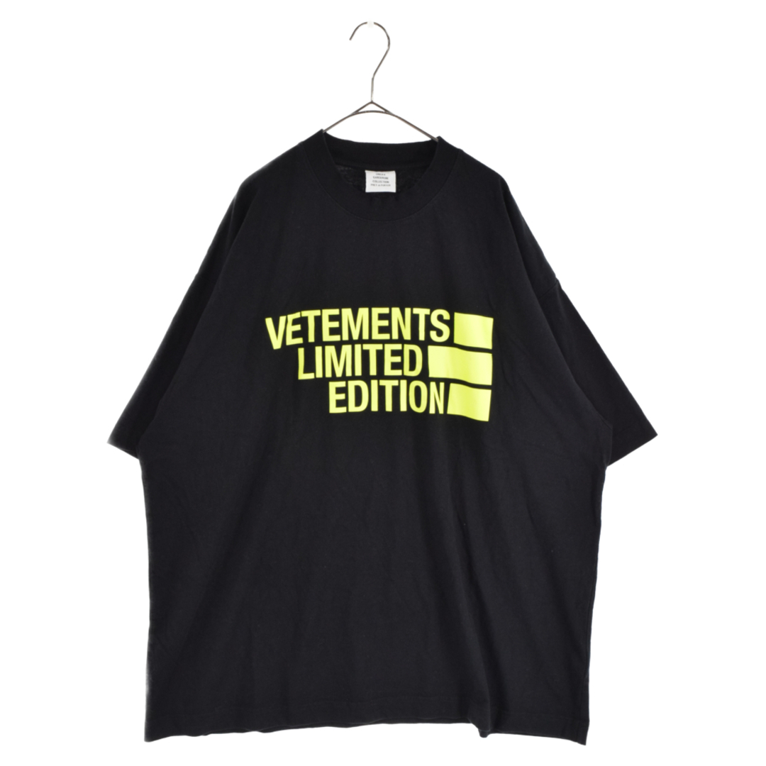 VETEMENTS ヴェトモン 23SS LIMITED EDITION ロゴ 半袖 Tシャツ UE63TR161Y ブラック/イエロー