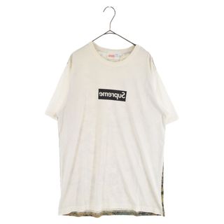 SUPREME シュプリーム 13SS×COMME des GARCONS(コムデギャルソン) SHIRT Dot Dezi Camo Mirror  Box Logo Tee コムデギャルソンシャツ ドットデジカモフラ柄ミラーボックスロゴ半袖Tシャツ ホワイト