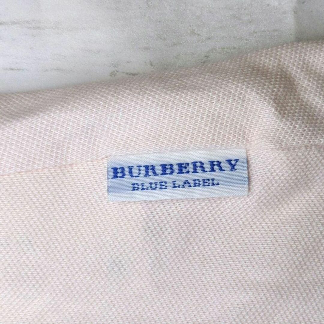 BURBERRY BLUE LABEL(バーバリーブルーレーベル)の★BURBERRY BLUE LABEL★薄いピンク 刺繍ロゴ レディース レディースのトップス(ポロシャツ)の商品写真