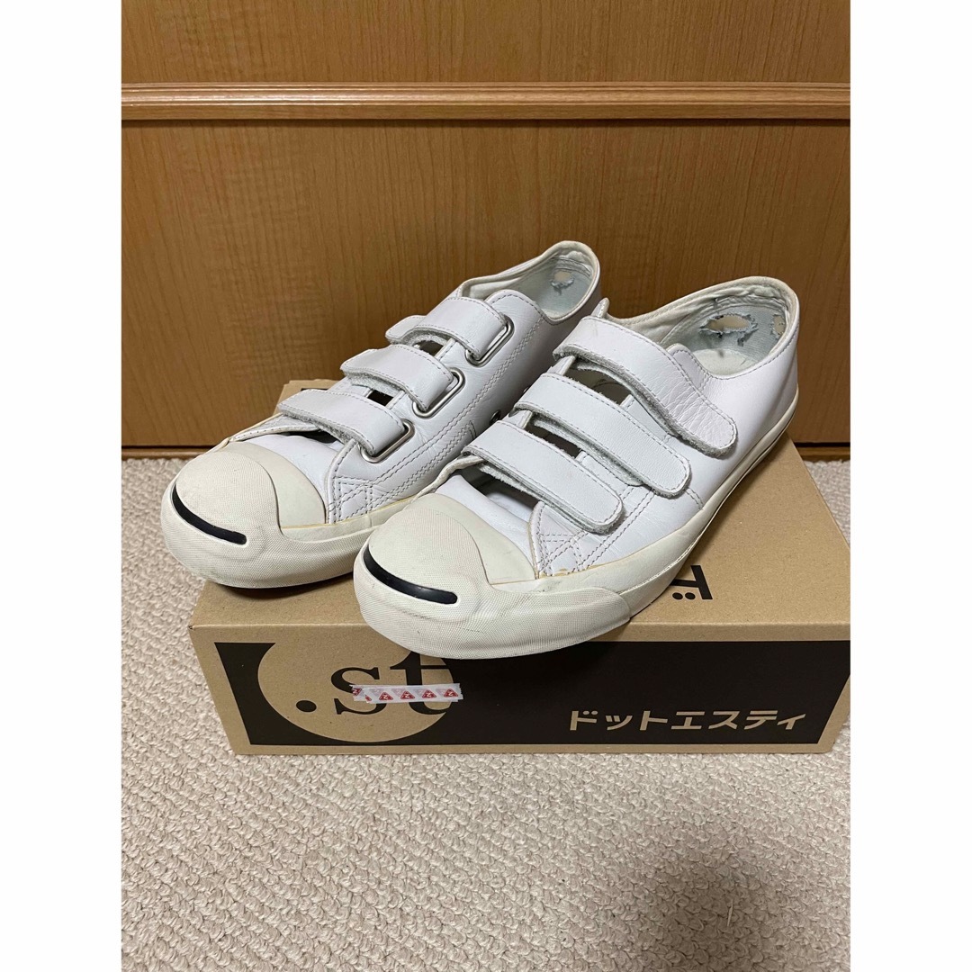 CONVERSE - コンバース ジャックパーセル ベルクロ レザー 白 CONVERSE - コンバース ジャックパーセル ベルクロ レザー 白