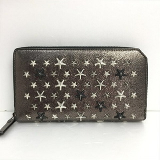 ジミーチュウ(JIMMY CHOO)の☆☆JIMMY CHOO ジミーチュウ ラウンドファスナー長財布 GTA 173 ガンメタル 箱・布袋付(財布)