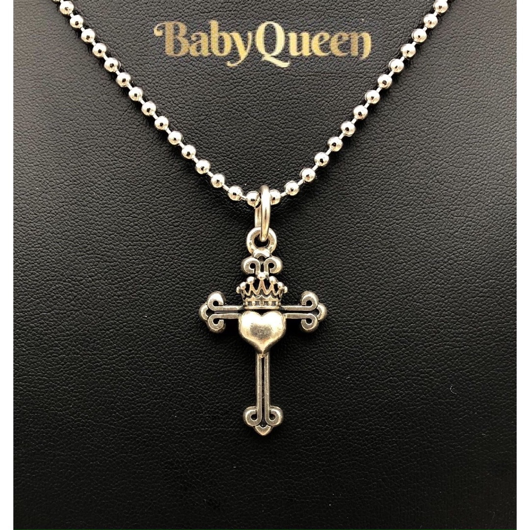 QUEEN BABY クロスクラウンハート　SV925 ネックレストップ