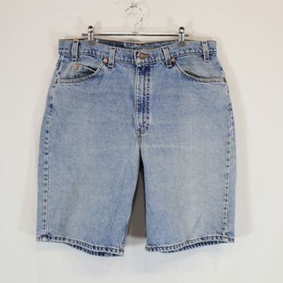 リーバイス(Levi's)の90年代  USA製  Levi's リーバイス 550  デニムショーツ  ストリート   Y2K  ブルー  (メンズ 38×11) 中古 古着 N5832(ショートパンツ)