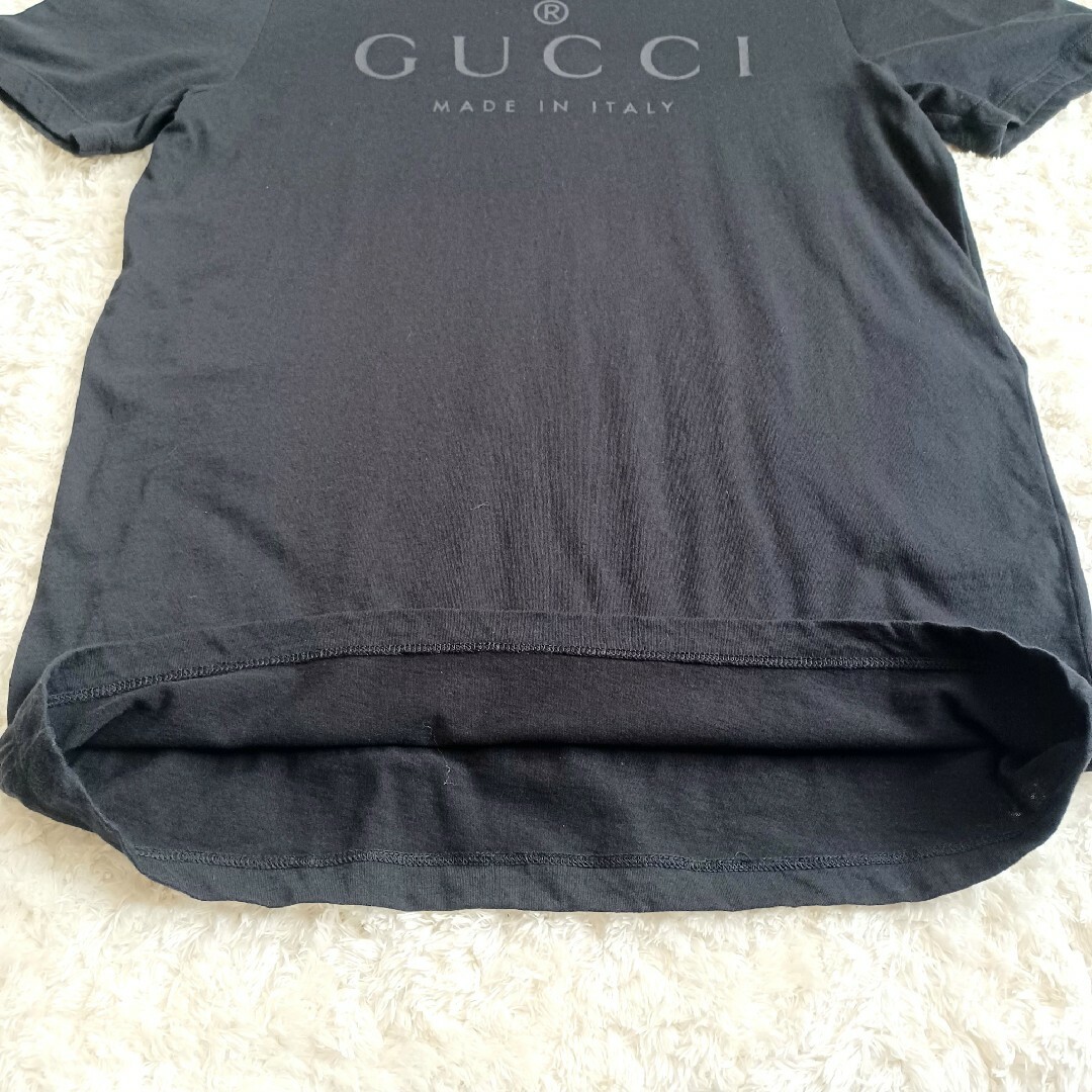 GUCCI グッチ☆ロゴ Tシャツ L ブラック 上質コットン ユニセックス-