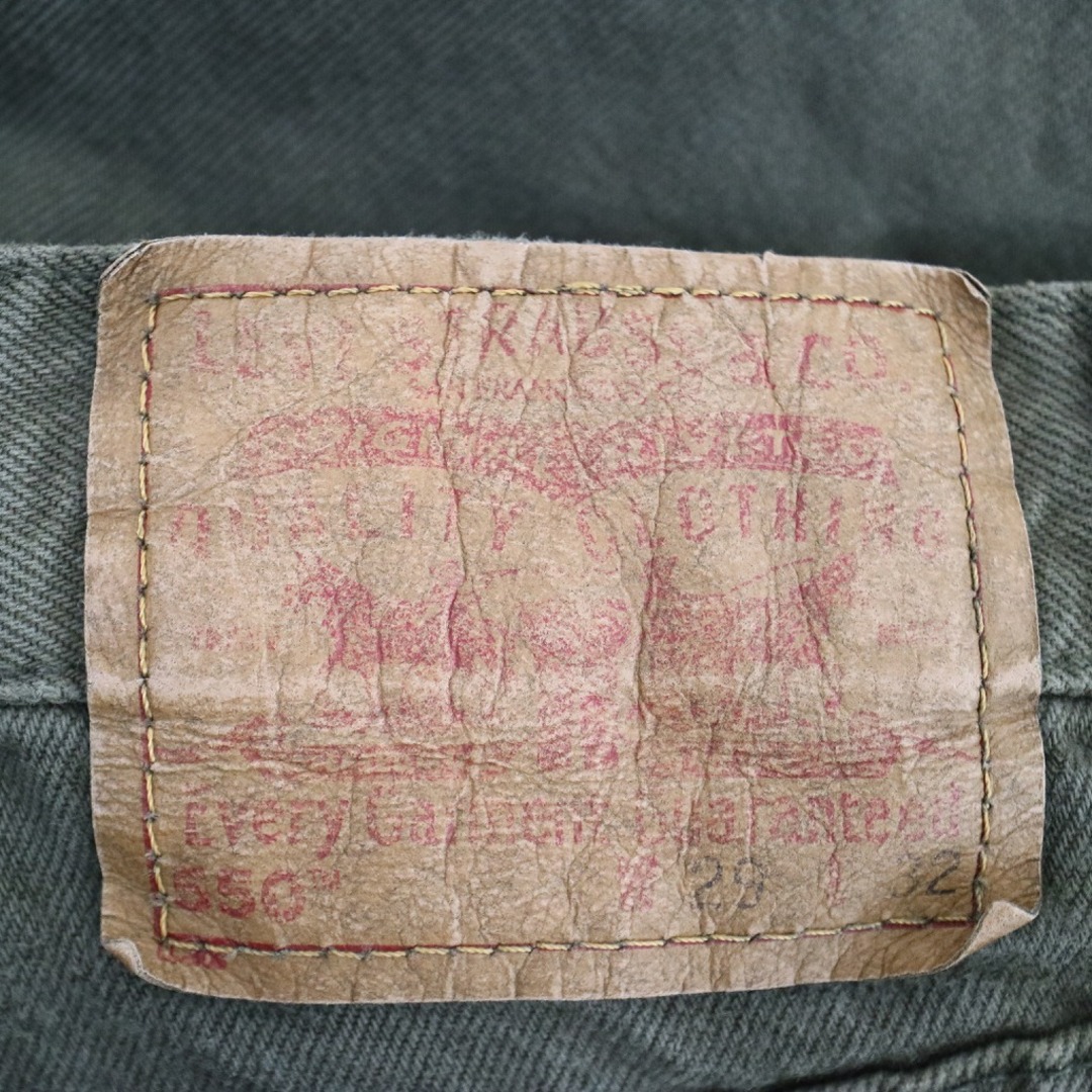 90年代 USA製 Levi's リーバイス 550 デニムパンツ アメカジ テーパード カーキ (メンズ 29×32) 中古 古着 N5857