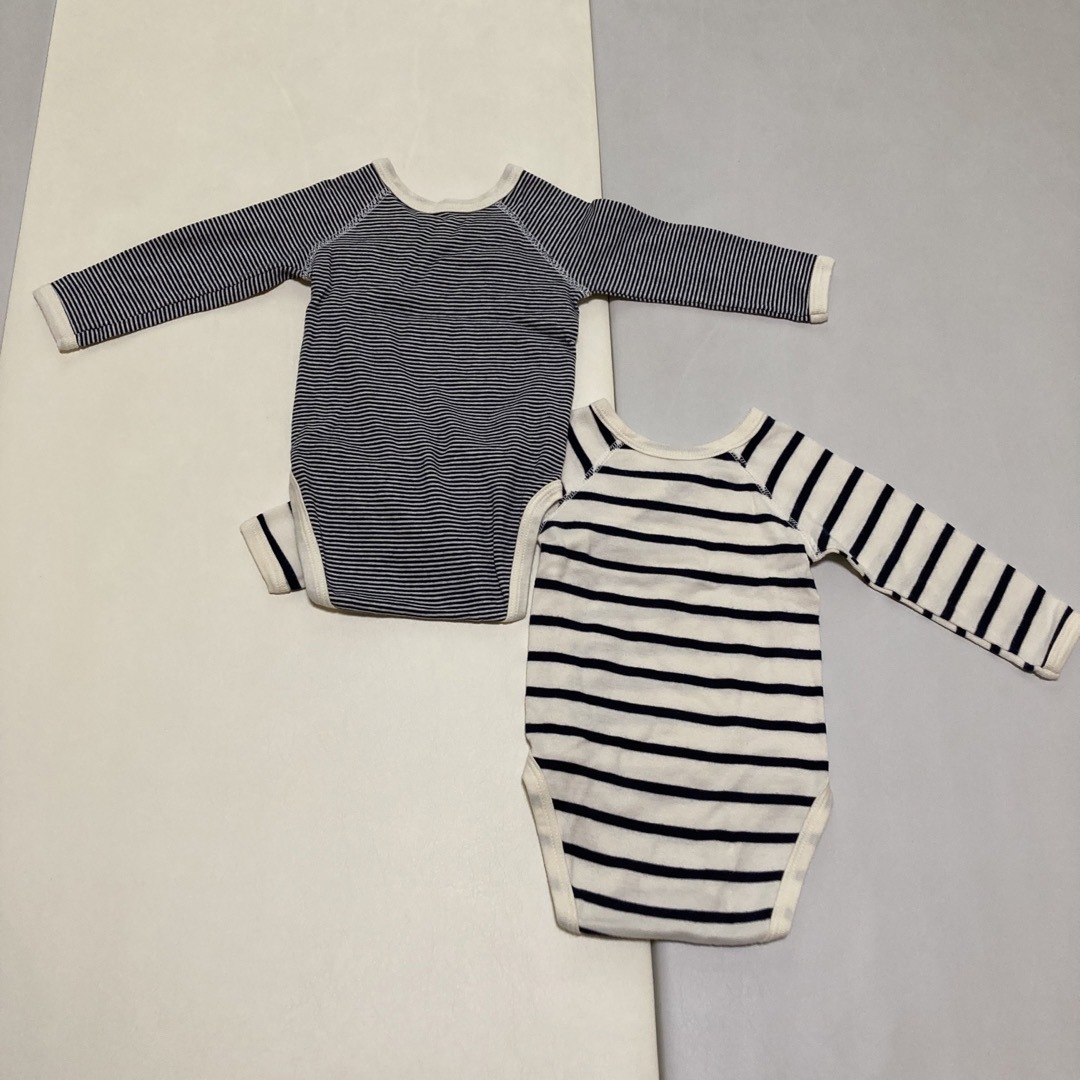 PETIT BATEAU(プチバトー)のプチバトー　長袖肌着　6m 67cm 2点 キッズ/ベビー/マタニティのベビー服(~85cm)(カバーオール)の商品写真