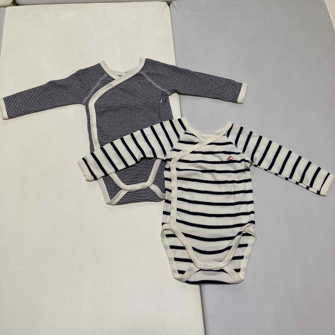 PETIT BATEAU(プチバトー)のプチバトー　長袖肌着　6m 67cm 2点 キッズ/ベビー/マタニティのベビー服(~85cm)(カバーオール)の商品写真