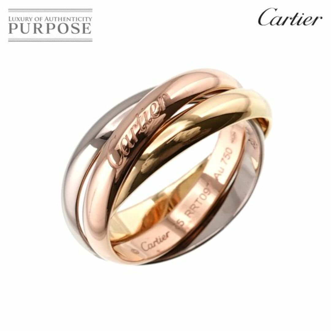 カルティエ Cartier トリニティ MM #55 リング K18 YG WG PG 3連 スリーゴールド スリーカラー 750 指輪【証明書付き】90195049