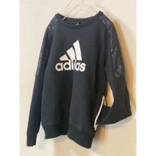 アディダス(adidas)の150  adidas アディダス ロゴプリントトレーナー スウェット ブラック(Tシャツ/カットソー)