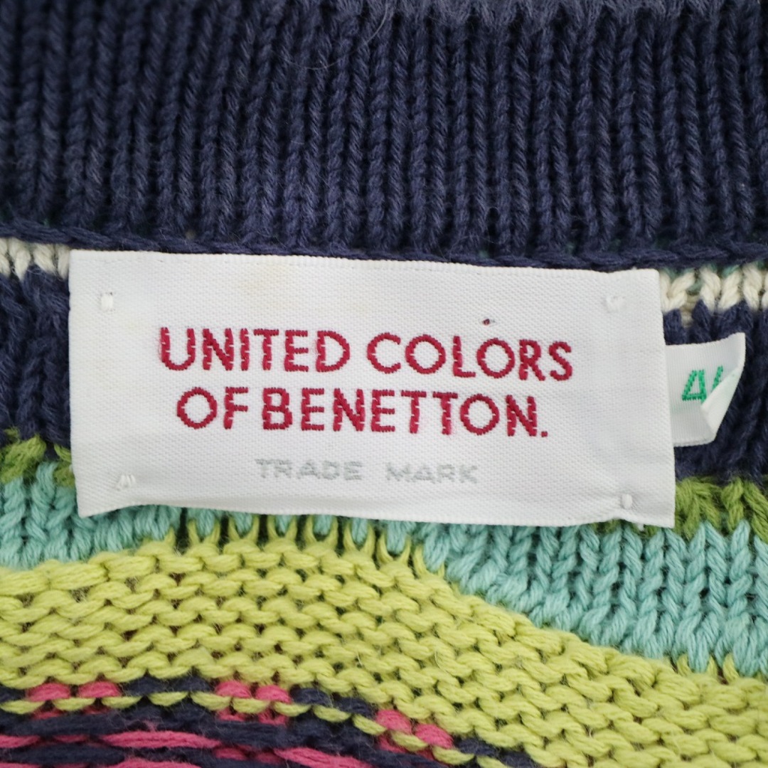 SALE/ UNITED COLORS OF BENETTON 3Dニット カーディガン ユーロ  ヨーロッパ古着  カジュアル マルチカラー (レディース 46)  N5912 レディースのトップス(カーディガン)の商品写真