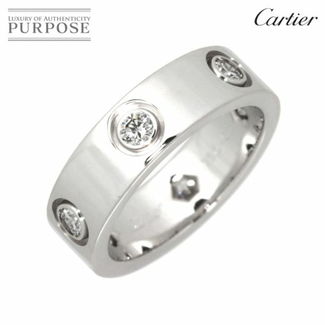 カルティエ Cartier ラブ #50 リング フル ダイヤ K18 WG ホワイト ...