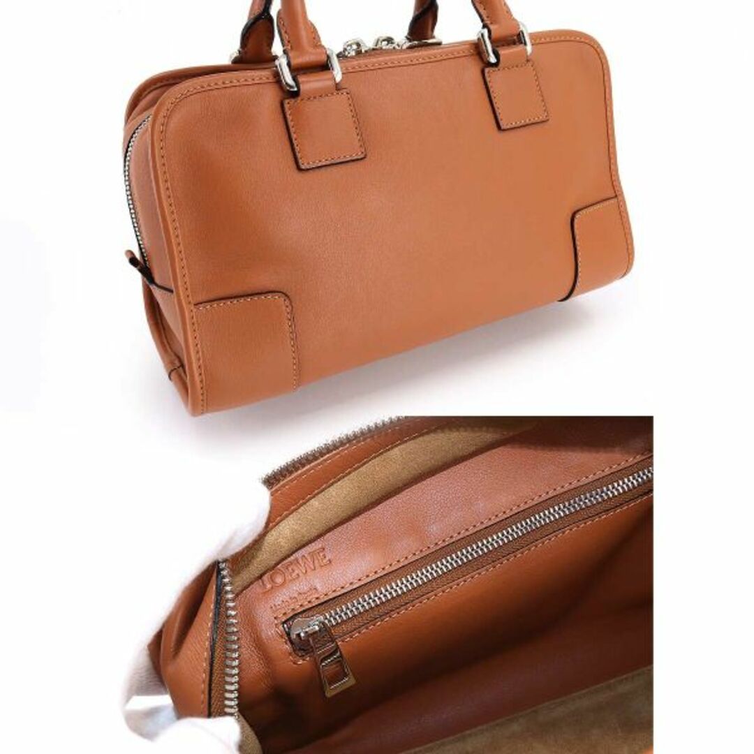 未使用 展示品 ロエベ LOEWE アマソナ 28 2way ハンド ショルダー バッグ レザー ブラウン シルバー 金具 VLP 90201173