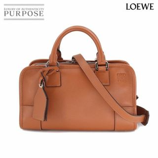 未使用 展示品 ロエベ LOEWE アマソナ 28 2way ハンド ショルダー バッグ レザー ブラウン シルバー 金具 VLP 90201173