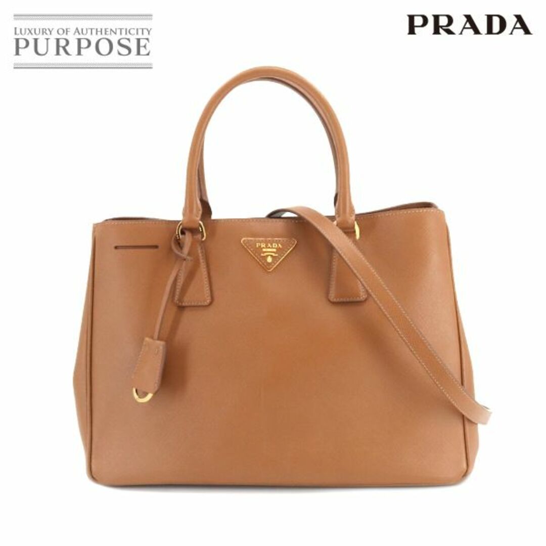 プラダ PRADA サフィアーノ 2way ハンド ショルダー バッグ レザー ブラウン ゴールド 金具 VLP 90202600