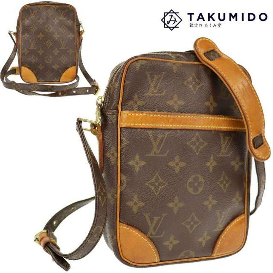 ルイヴィトン ショルダーバッグ ダヌーブ M45266  モノグラム ブラウン レザー LOUIS VUITTON  | 斜め掛けバック 肩掛け 茶色 定番 ユニセックス ファッション 鞄 LV 男女兼用 ビトン カバン ブランド Bランク