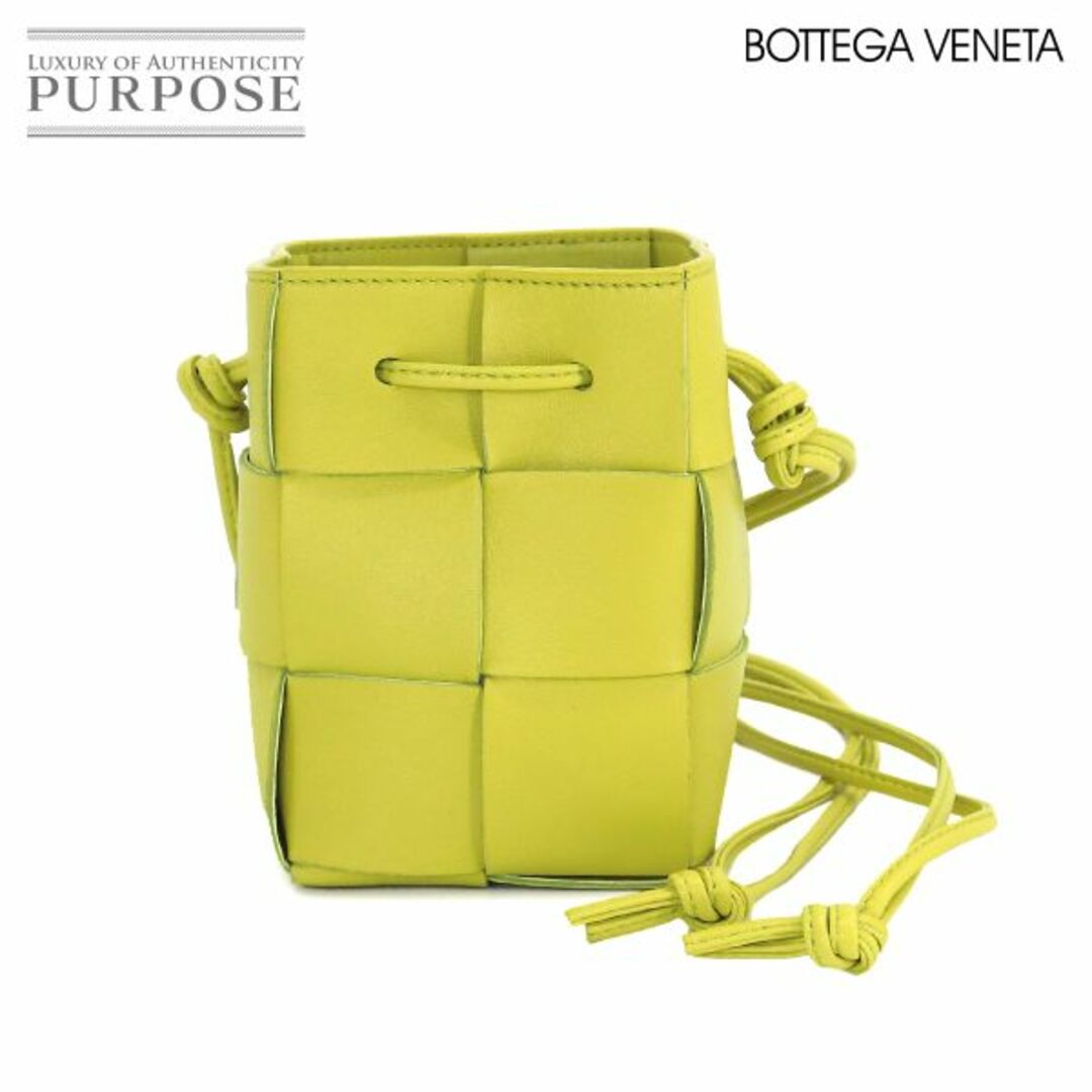 未使用 展示品 ボッテガ ヴェネタ BOTTEGA VENETA イントレチャート カセット ミニ クロスボディ バケット ショルダー バッグ VLP 90204305素材レザー