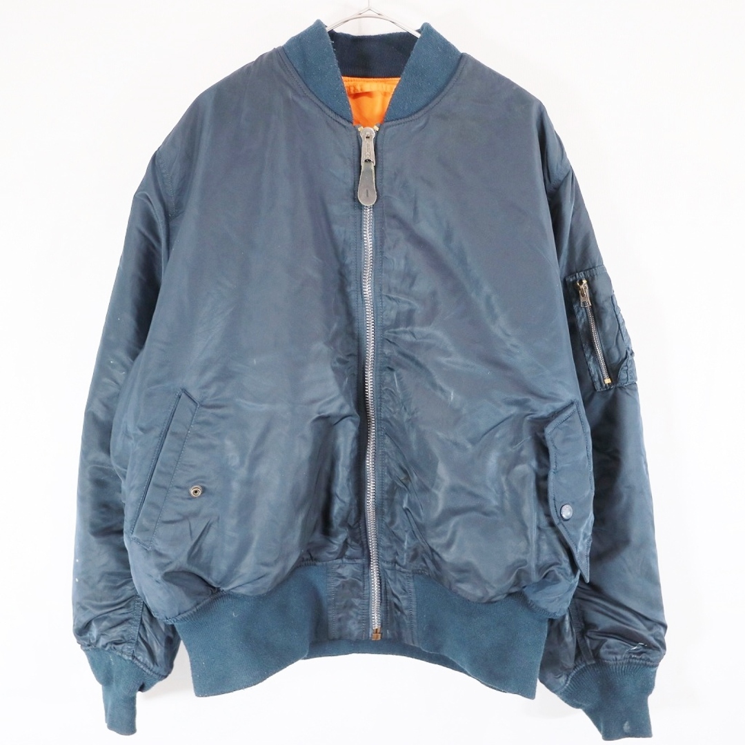 SALE/ ALPHA INDUSTRIES アルファ インダストリーズ MA-1 フライトジャケット ミリタリー リバーシブル ネイビー (メンズ XL)  N5952