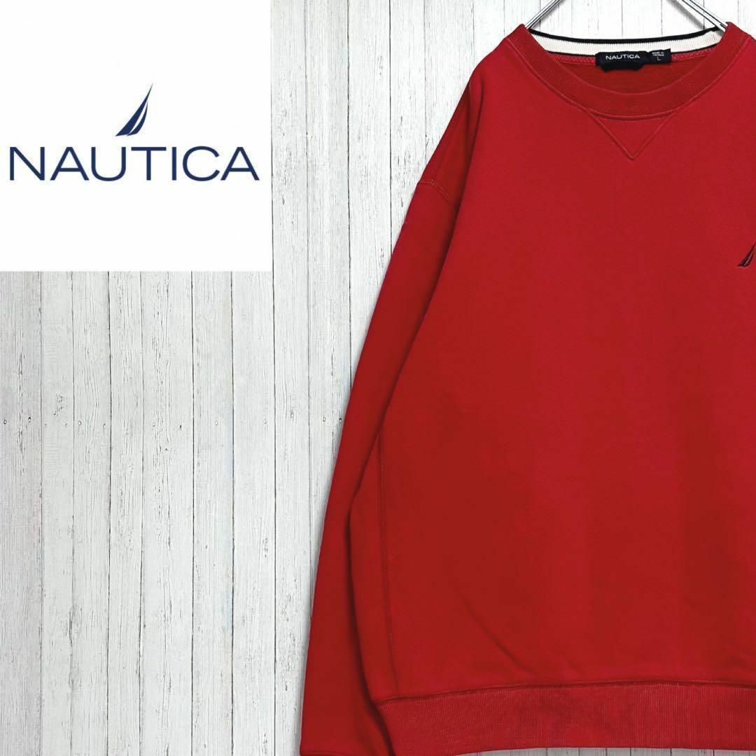 NAUTICA - ノーティカ スウェット トレーナー 刺繍ロゴ 裏起毛 ワイン