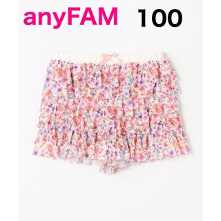 エニィファム(anyFAM)のanyFAM フリル 天竺 ショート パンツ 花柄100(パンツ/スパッツ)