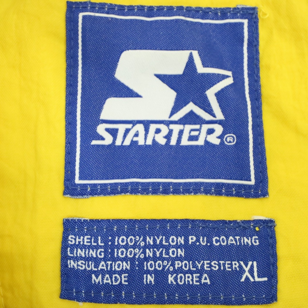 90年代 STARTER スターター ミシガン大学 中綿ナイロンジャケット 防寒 カレッジ ネイビー (メンズ XL) 中古 古着 N6025