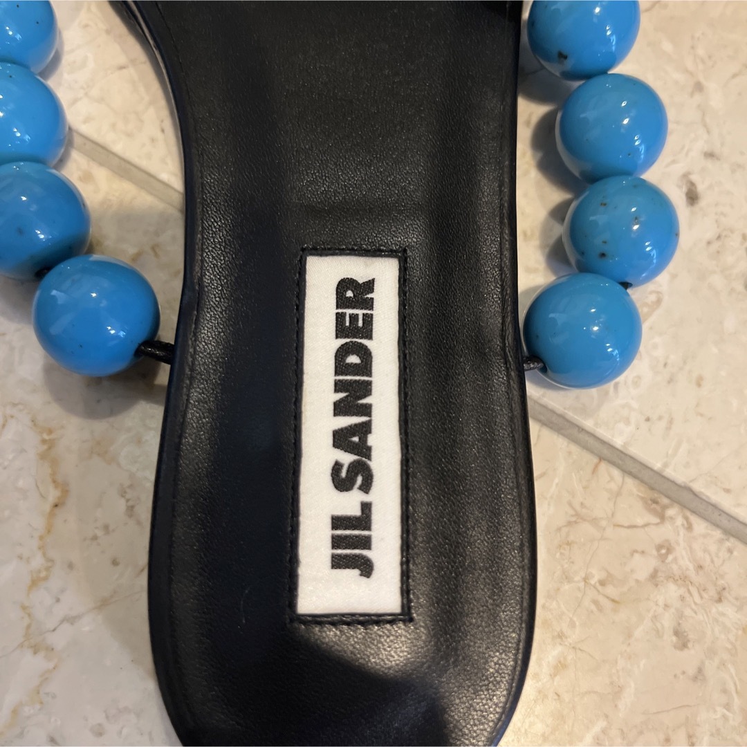 新品 ジルサンダー JIL SANDER トングビーズサンダル 38-