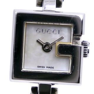 グッチ(Gucci)の【GUCCI】グッチ Gミニ 102 ステンレススチール×レザー シルバー クオーツ アナログ表示 レディース ホワイトシェル文字盤 腕時計(腕時計)