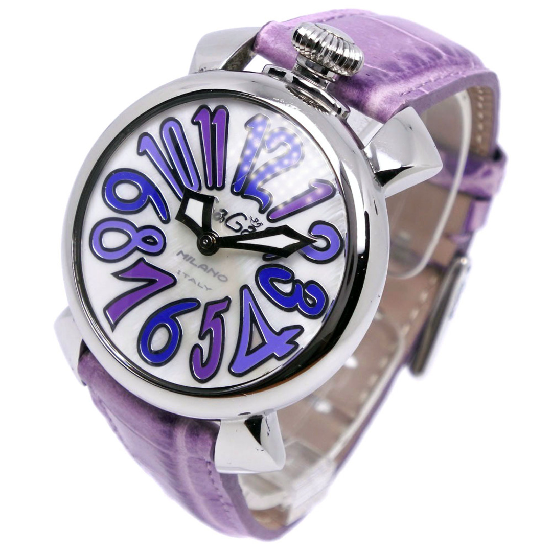 GaGa MILANO(ガガミラノ)の【Gaga Milano】ガガ・ミラノ マヌアーレ40 ステンレススチール×レザー シルバー クオーツ アナログ表示 メンズ ホワイトシェル文字盤 腕時計 メンズの時計(腕時計(アナログ))の商品写真