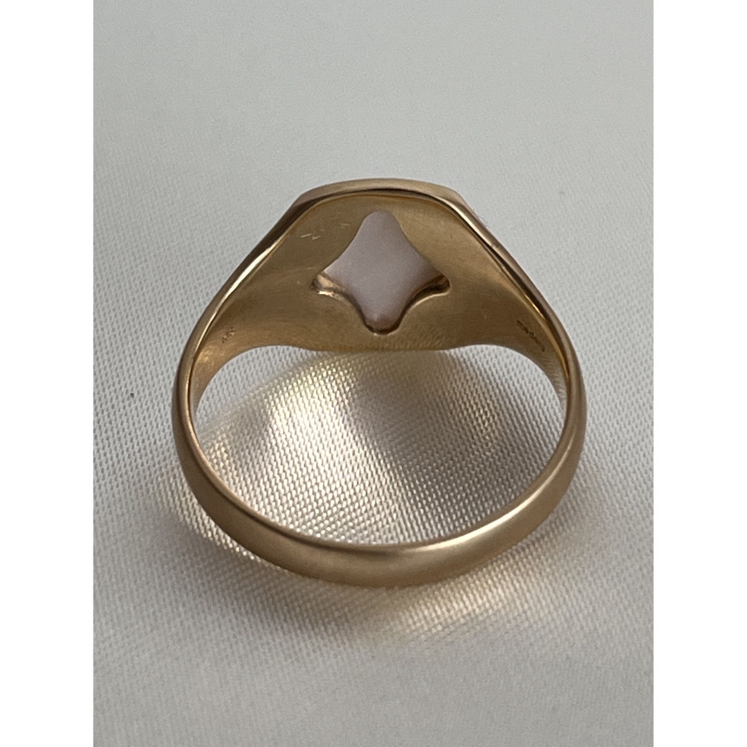 美品mederu jewelry　メデルジュエリー　K18白蝶貝ダイヤリング レディースのアクセサリー(リング(指輪))の商品写真