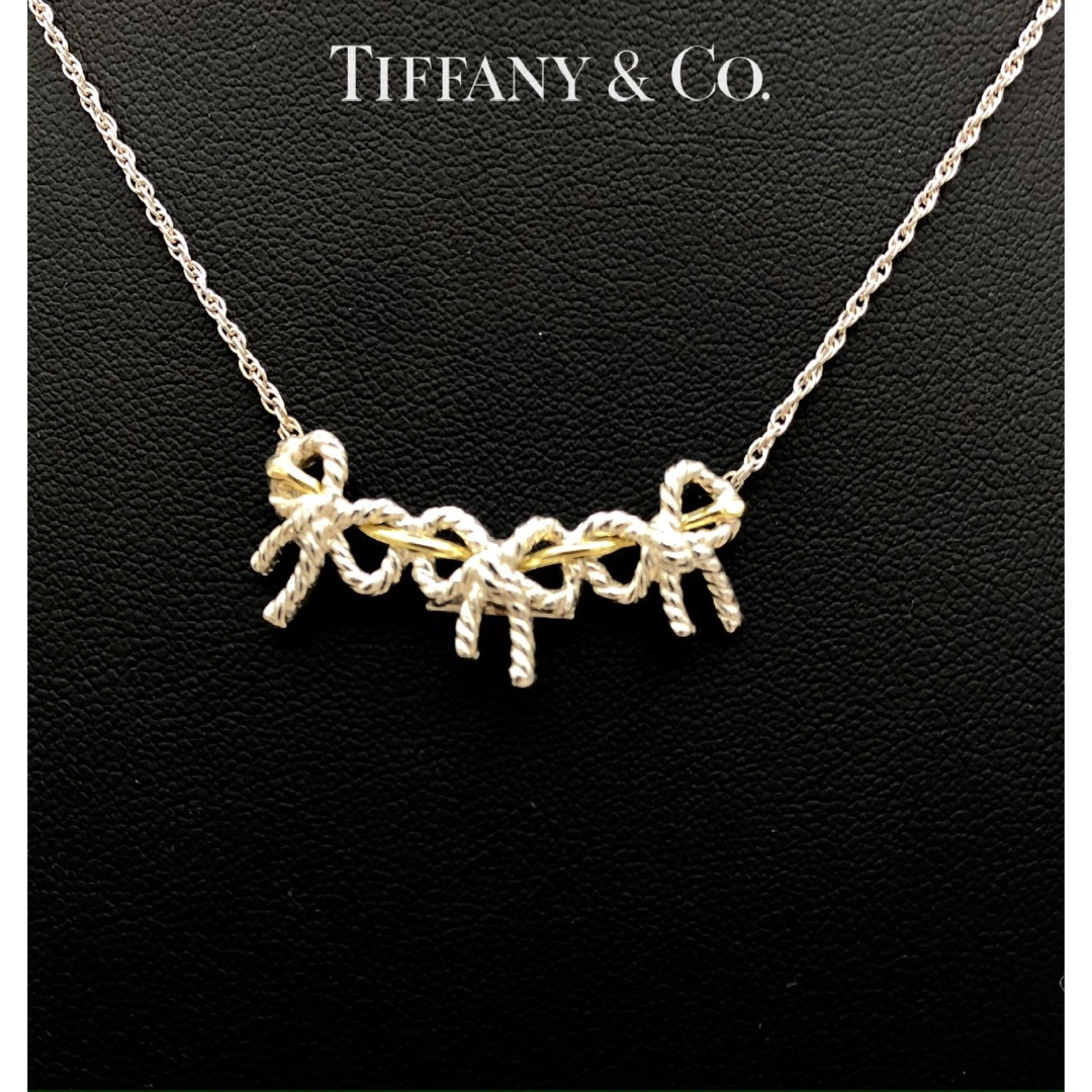 Tiffany&Co.  トリプル リボン ネックレス K18YG SV925