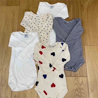 プチバトー(PETIT BATEAU)のプチバトー　長袖ボディ　5枚組(肌着/下着)