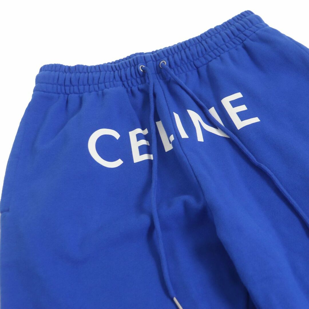 美品□CELINE/セリーヌ 2Z056052H ロゴプリント コットン100％ スウェットパンツ/ジョガーパンツ ブルー S イタリア製 正規品 メンズ 2