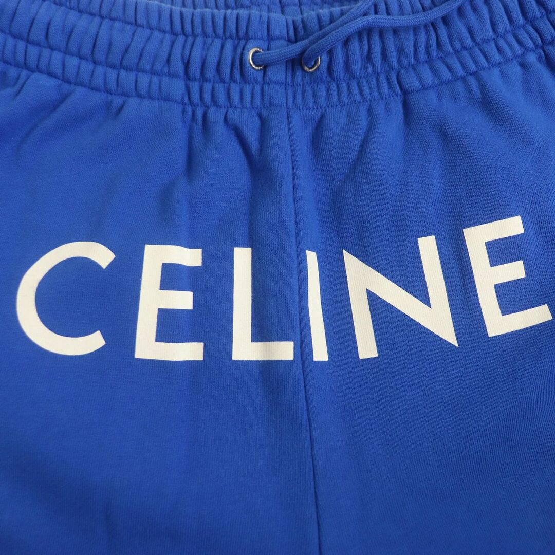 美品□CELINE/セリーヌ 2Z056052H ロゴプリント コットン100％ スウェットパンツ/ジョガーパンツ ブルー S イタリア製 正規品 メンズ 4