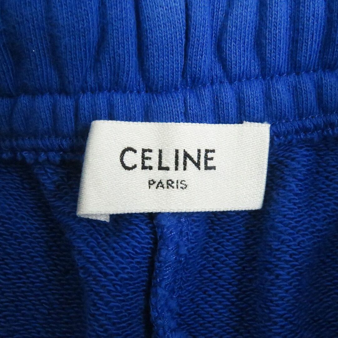 美品□CELINE/セリーヌ 2Z056052H ロゴプリント コットン100％ スウェットパンツ/ジョガーパンツ ブルー S イタリア製 正規品 メンズ 6