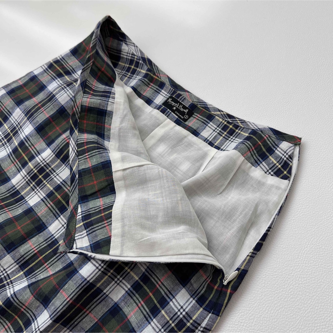 【美品】 マーガレットハウエル ロングスカート 麻 リネン100% チェック