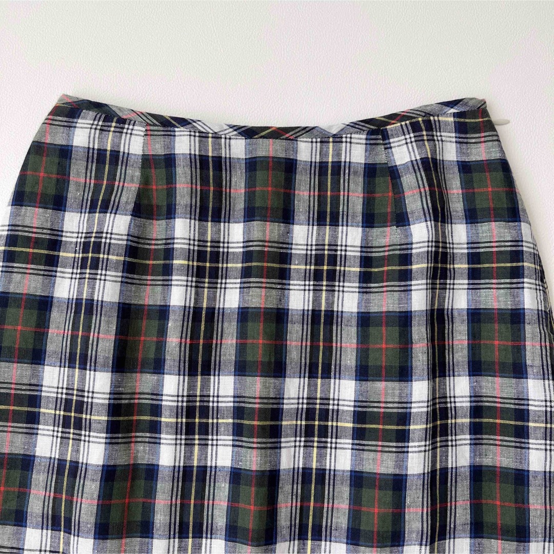 【美品】 マーガレットハウエル ロングスカート 麻 リネン100% チェック