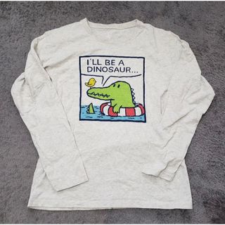 グラニフ(Design Tshirts Store graniph)の【グラニフ】長袖　カットソー　ロンT　ワニ　かわいい　恐竜　グレー　L(Tシャツ/カットソー(七分/長袖))