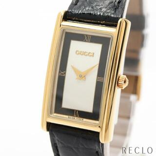 グッチ(Gucci)の レディース 腕時計 クオーツ GP レザー ゴールド ブラック アイボリー文字盤(腕時計)
