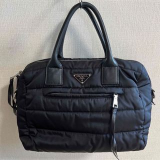 プラダ(PRADA)のPRADA　プラダテスートナイロンボンバーハンドバッグトライアングル　ロゴ金具(ハンドバッグ)