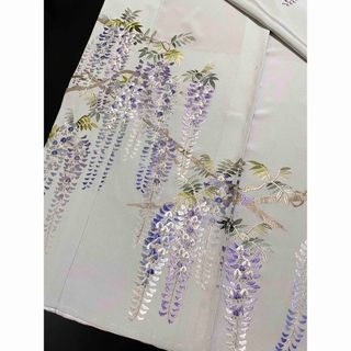 特選蘇州刺繍訪問着【藤◆淡い淡い白藍色】ライトブルーグレー 特選蘇州刺繍訪問着【藤◆淡い淡い白藍色】ライトブルーグレー