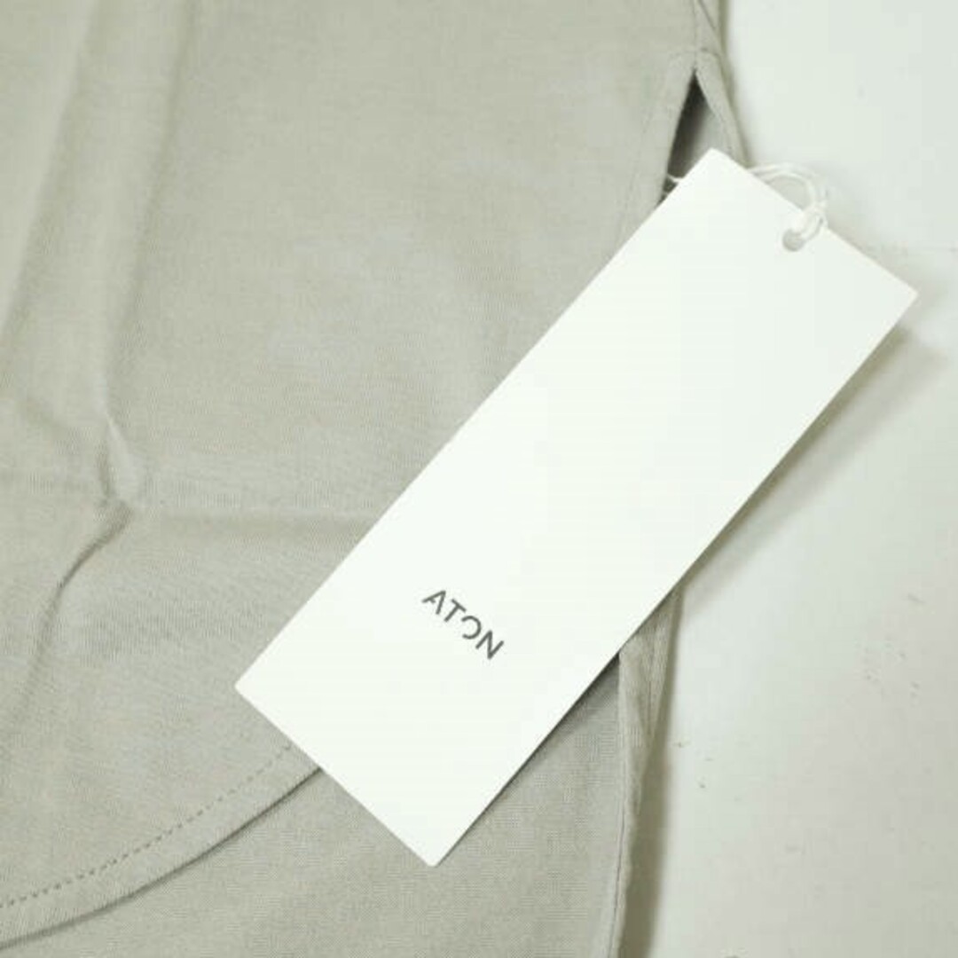 ATON エイトン 日本製 SUVIN 60/2 ROUND HEM LONG SLEEVE T-SHIRT ラウンドヘムロングスリーブTシャツ KKAGNM0802 02(M) GRAY 長袖 クルーネック トップス【新古品】【ATON】 2