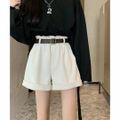 【ホワイト】【M】コーデュロイショートパンツ