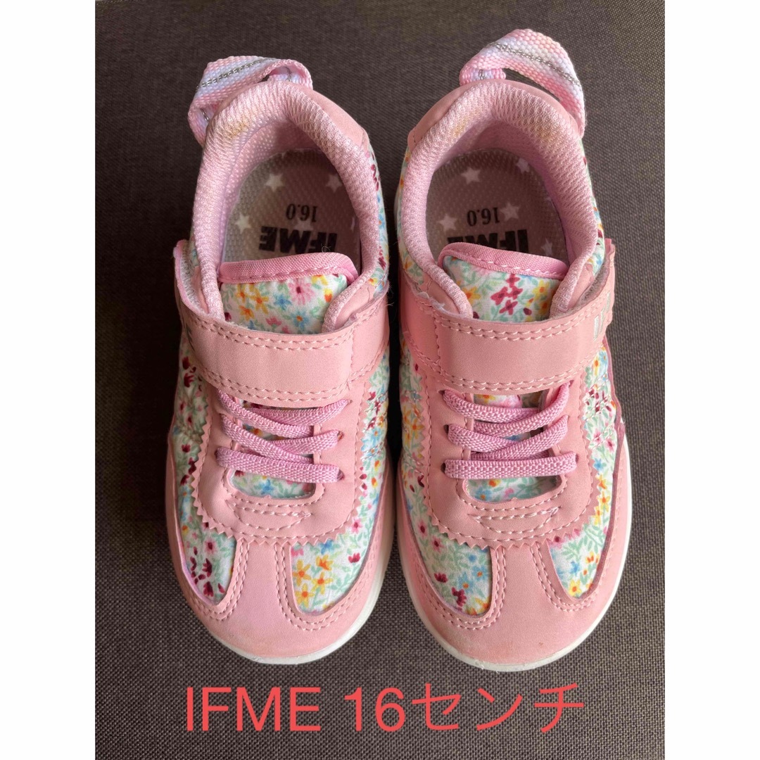 IFME(イフミー)のIFME 女児シューズ　16センチ　ピンク キッズ/ベビー/マタニティのキッズ靴/シューズ(15cm~)(スニーカー)の商品写真