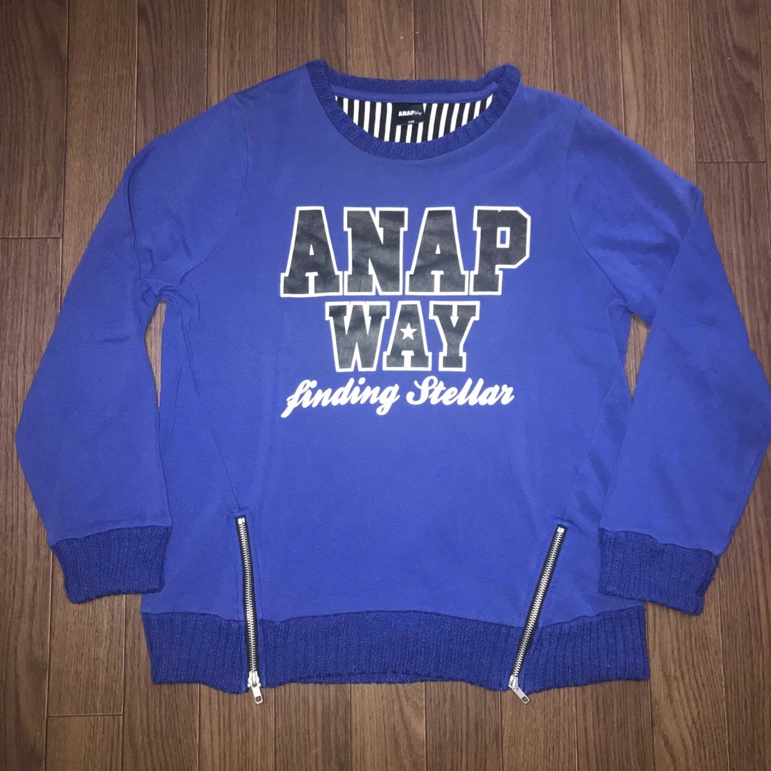 ANAP(アナップ)のANAP WAY  160サイズ丈長めトレーナー キッズ/ベビー/マタニティのキッズ服女の子用(90cm~)(Tシャツ/カットソー)の商品写真