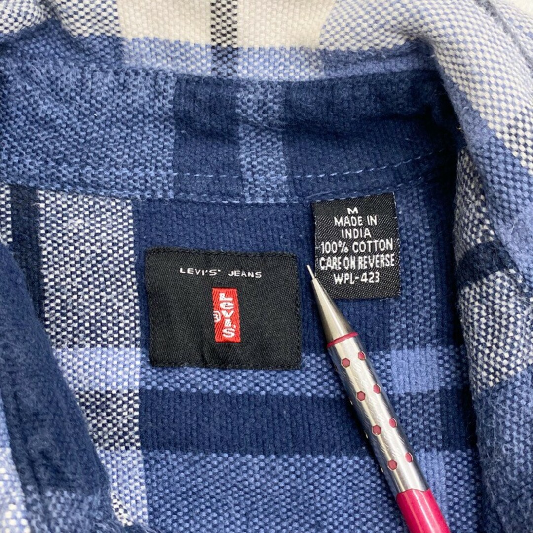【新品未使用品】US☆フランネルシャツ　チェック柄　長袖シャツ　ブルー