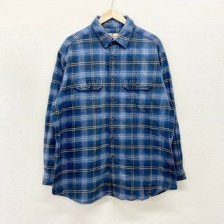 ウールリッチ(WOOLRICH)のUS古着 ウールリッチ WOOLRICH フランネル シャツ タータンチェック 長袖 サイズ：メンズ XL ビッグサイズ ネイビー系【中古】(シャツ)