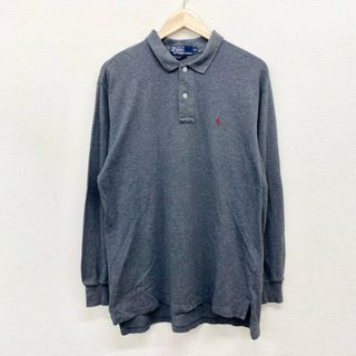 ラルフローレン(Ralph Lauren)のUS古着 ポロ ラルフローレン Polo by Ralph Lauren 鹿の子 ポロシャツ 長袖 ワンポイント ポニー 刺繍 サイズ：メンズ L相当 チャコールグレー【中古】(ポロシャツ)